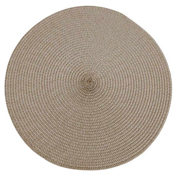 Circular Ribbed Placemat - Truffle